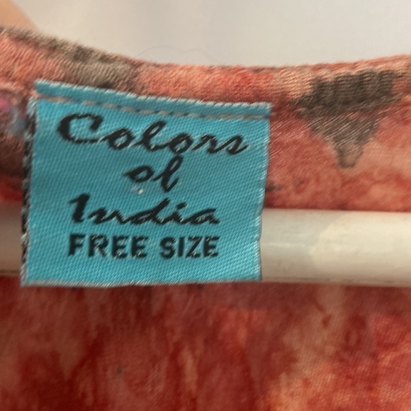 Colors of India salmon color bohemian hippie vibe sleeveless top free si… - Picture 6 of 7